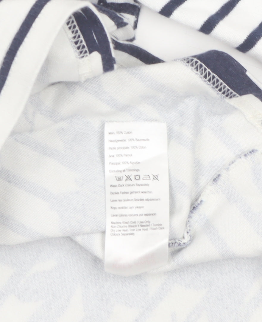 Joules Women’s White Navy Stripe 3/4 Sleeve Cotton Top Size 16