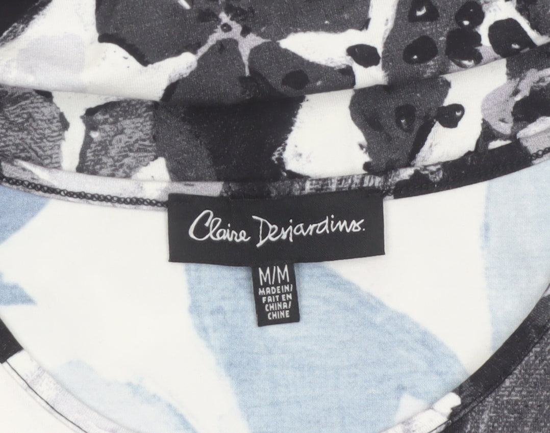 Claire Desjardins Women’s Black Floral Tunic T-Shirt Long Sleeve M