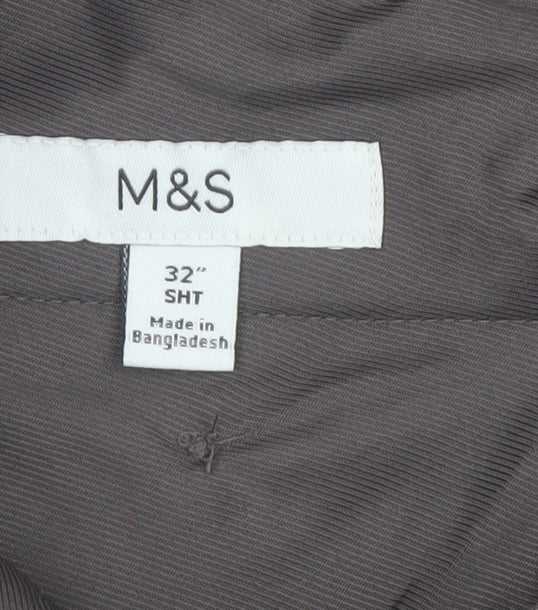 Marks and Spencer Men's Brown 32in Pleated Dress Pants