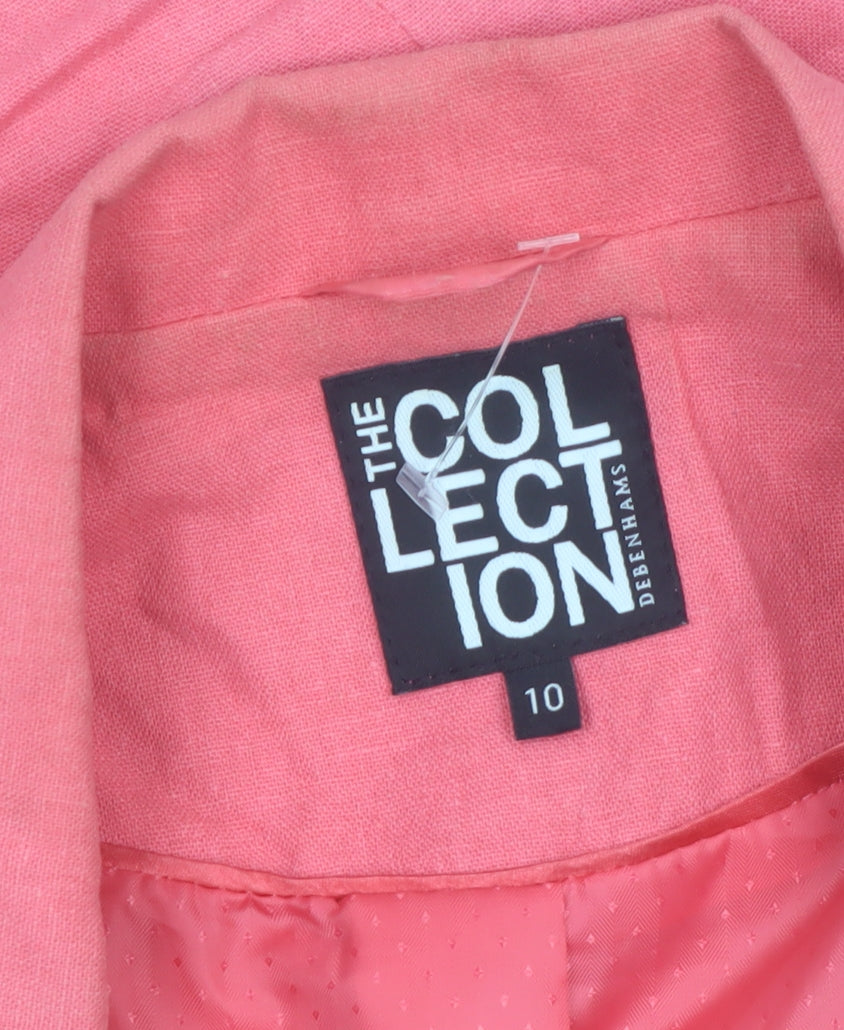 Debenhams The Collection Women Pink Linen Blend Blazer Size 10