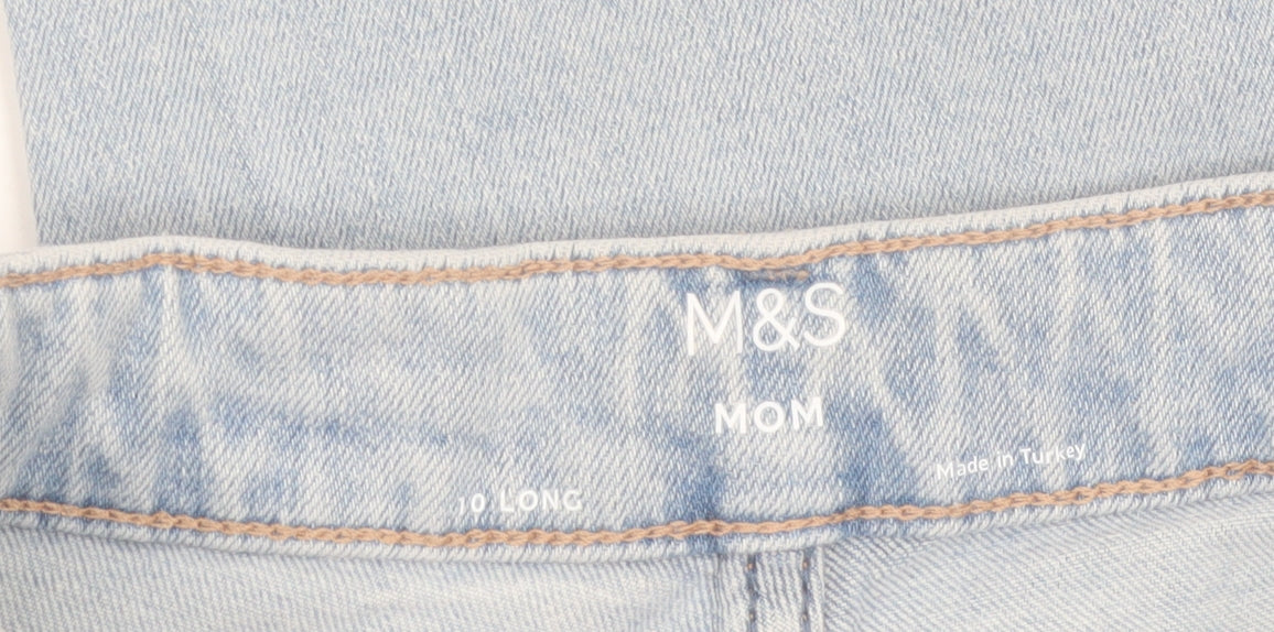 Marks and Spencer Women's Blue Mom Jeans Size 10 Tall High Rise