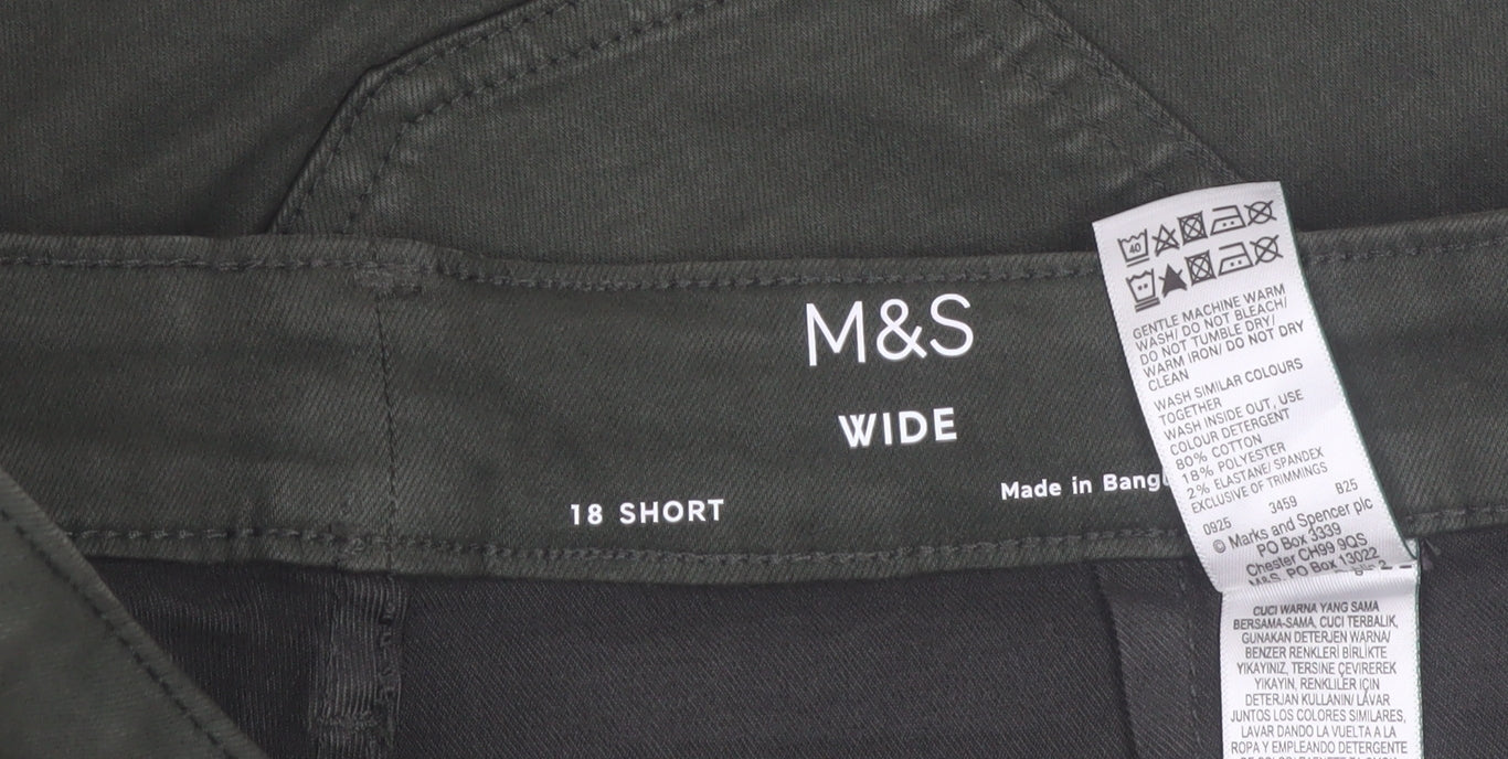 Marks and Spencer Women’s Green Size 18 Short Wide-Leg Jeans