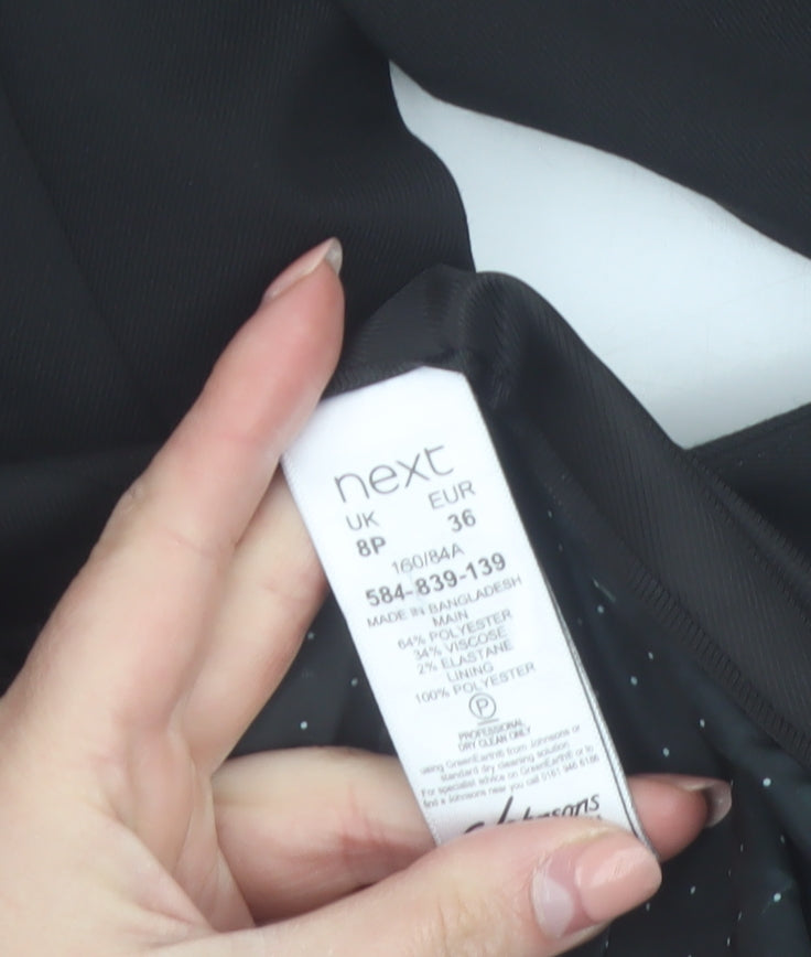Next Women Black Petite Blazer Single-Breasted UK 8P Classic Fit
