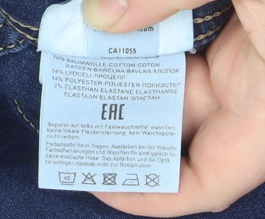 Gina by Zerres Women Blue Size 18 Straight Stretch Jeans