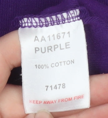 Cotton Traders Women's Purple Roll Neck Long Sleeve T-Shirt L