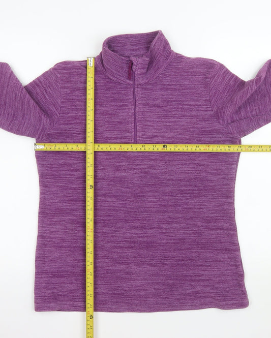 Mountain Warehouse Women Purple 1/2 Zip Fleece Pullover UK 12
