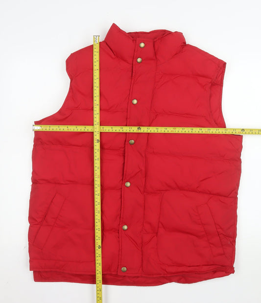 Lands' End Men's Red Down Padded Bodywarmer Gilet Size L 42-44