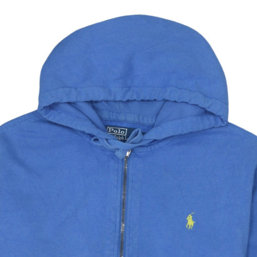 Ralph Lauren Men’s Blue Full Zip Hoodie Size M Logo Cotton Blend