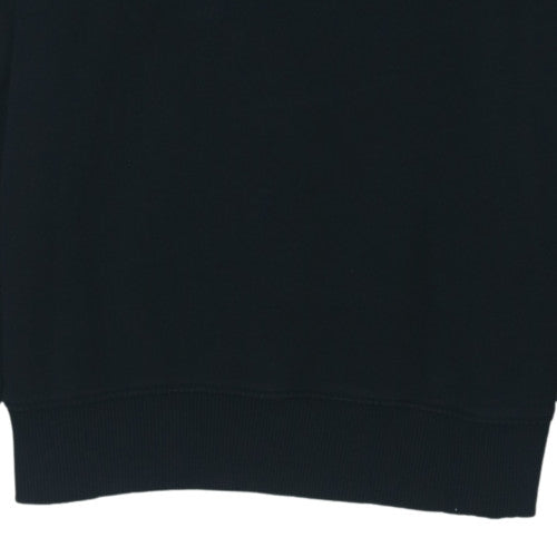 Napapijri Men’s Black Pullover Hoodie Size L Fleece Logo Sweatshirt