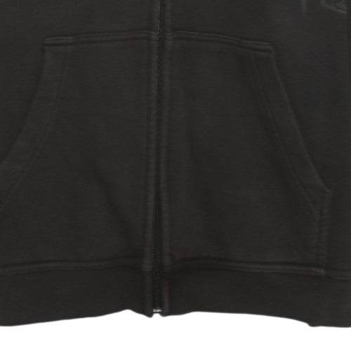 Quiksilver Boys Black Full Zip Graphic Hoodie Size 14 Years