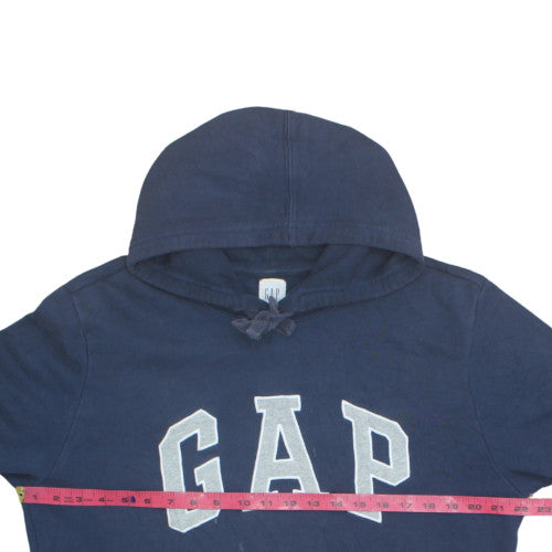 GAP Mens Blue Pullover Hoodie Medium Fleece Logo Sweatshirt