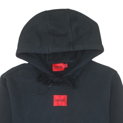 Hugo Boss Men's Black Pullover Hoodie L Regular Fit Cotton Logo