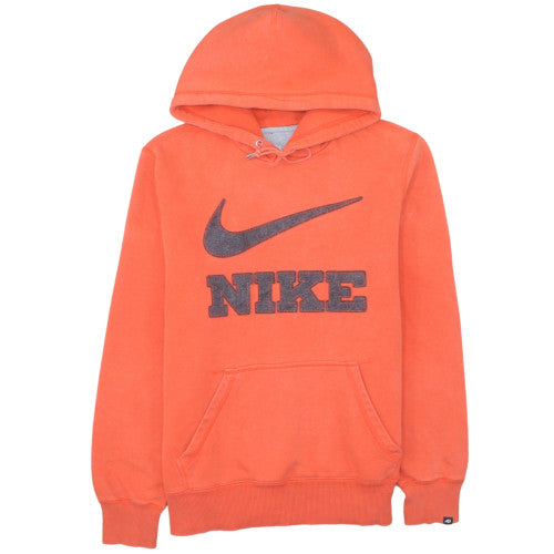 Nike Men's Orange Pullover Hoodie M Graphic Print Sportswear