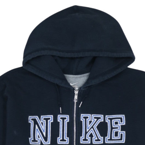 Nike Mens Blue Full Zip Hoodie 2XL Regular Fleece Sweatshirt