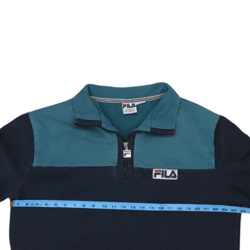 FILA Men's Blue Retro 1/4 Zip Collared Sweatshirt XL