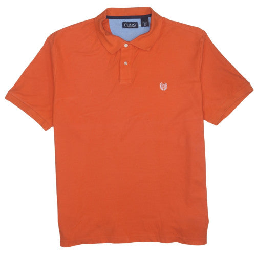 Chaps Men's Orange XL Cotton Short Sleeve Polo Shirt