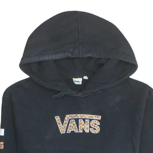 Vans Womens Black Pullover Hoodie M Animal Print Logo Off The Wall