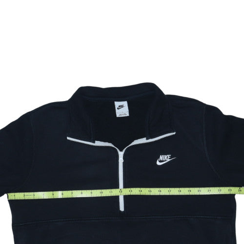 Nike Men Black 1/2 Zip Fleece Sweatshirt L Regular Sportswear