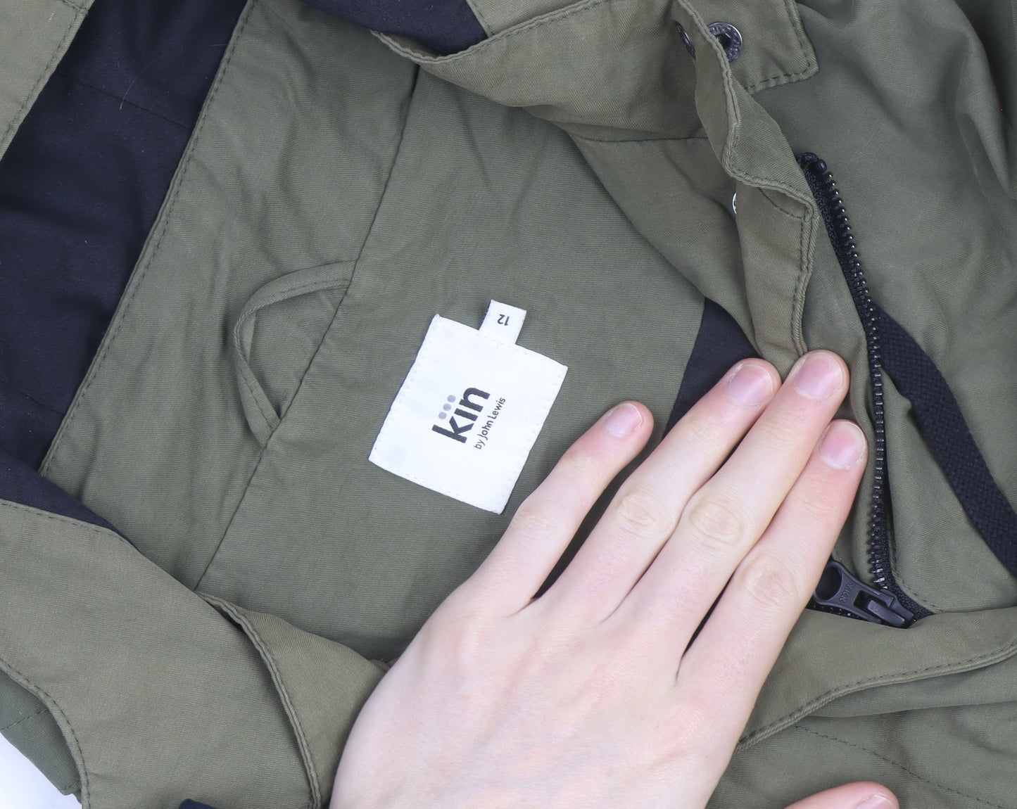 Kin by John Lewis Women's Green Size 12 Hooded Parka Coat
