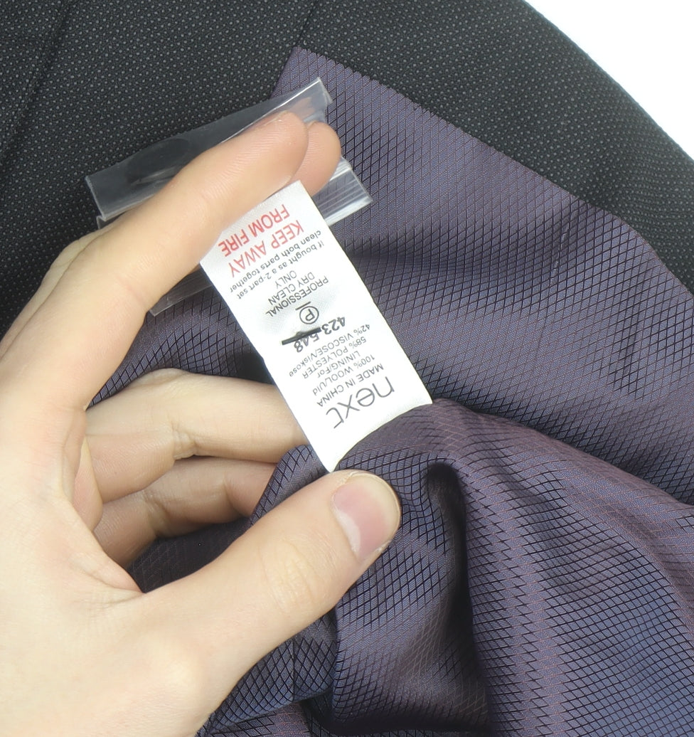 Next Men's Black Formal Wool Blend Waistcoat Size 42 Regular