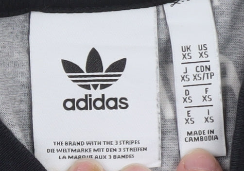 Adidas Men's Black Graphic Print Crew Neck Short Sleeve T-Shirt XS