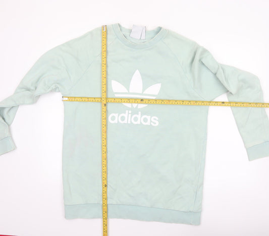 adidas Men's Green Logo Pullover Sweatshirt L Regular Fit