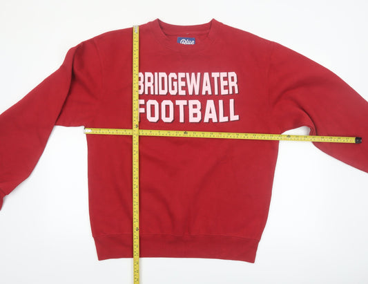 Blue 84 Men's Red Bridgewater Football Pullover Sweatshirt M