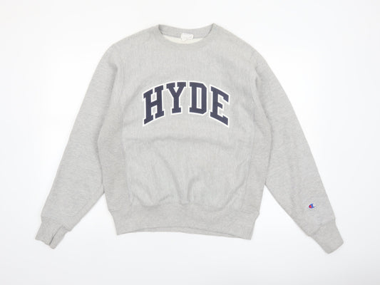 Champion Men's Grey Small Reverse Weave Crew Neck Sweatshirt