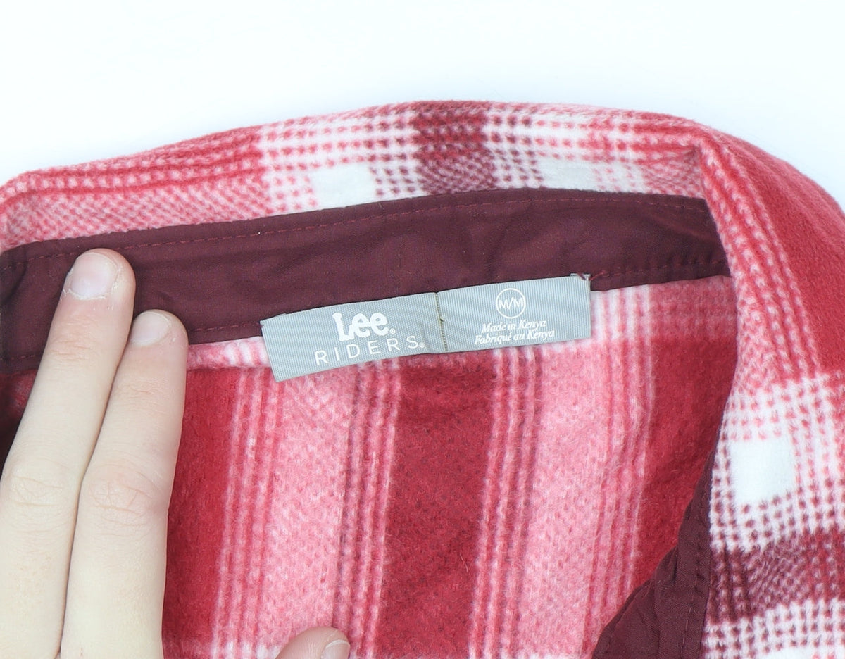 Lee Riders Men's Red Plaid Flannel Button-Up Shirt M