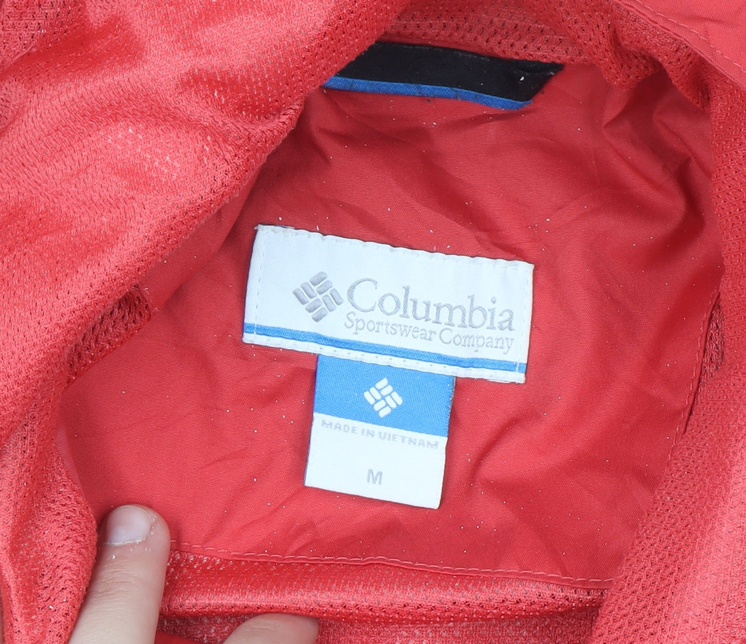 Columbia Womens Red Waterproof Hooded Rain Jacket Size M