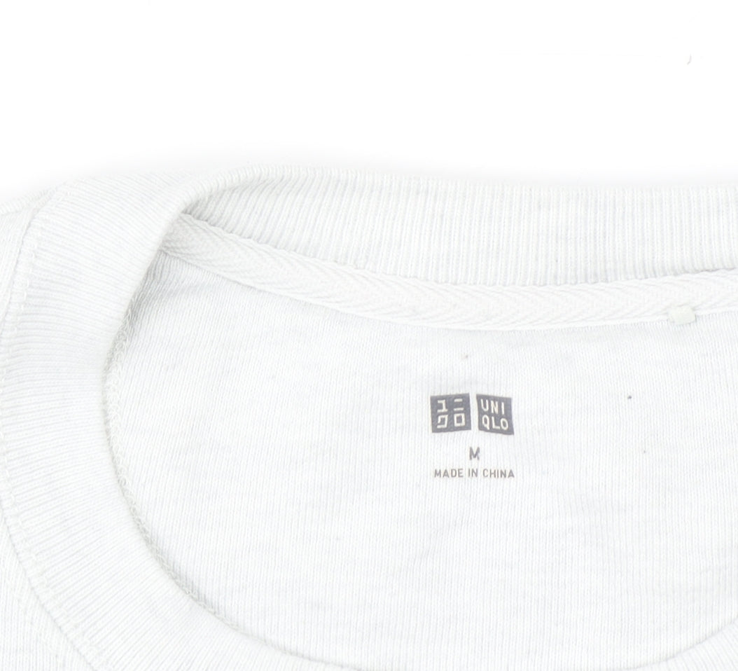 Uniqlo Men's White M Crew Neck Pullover Sweatshirt