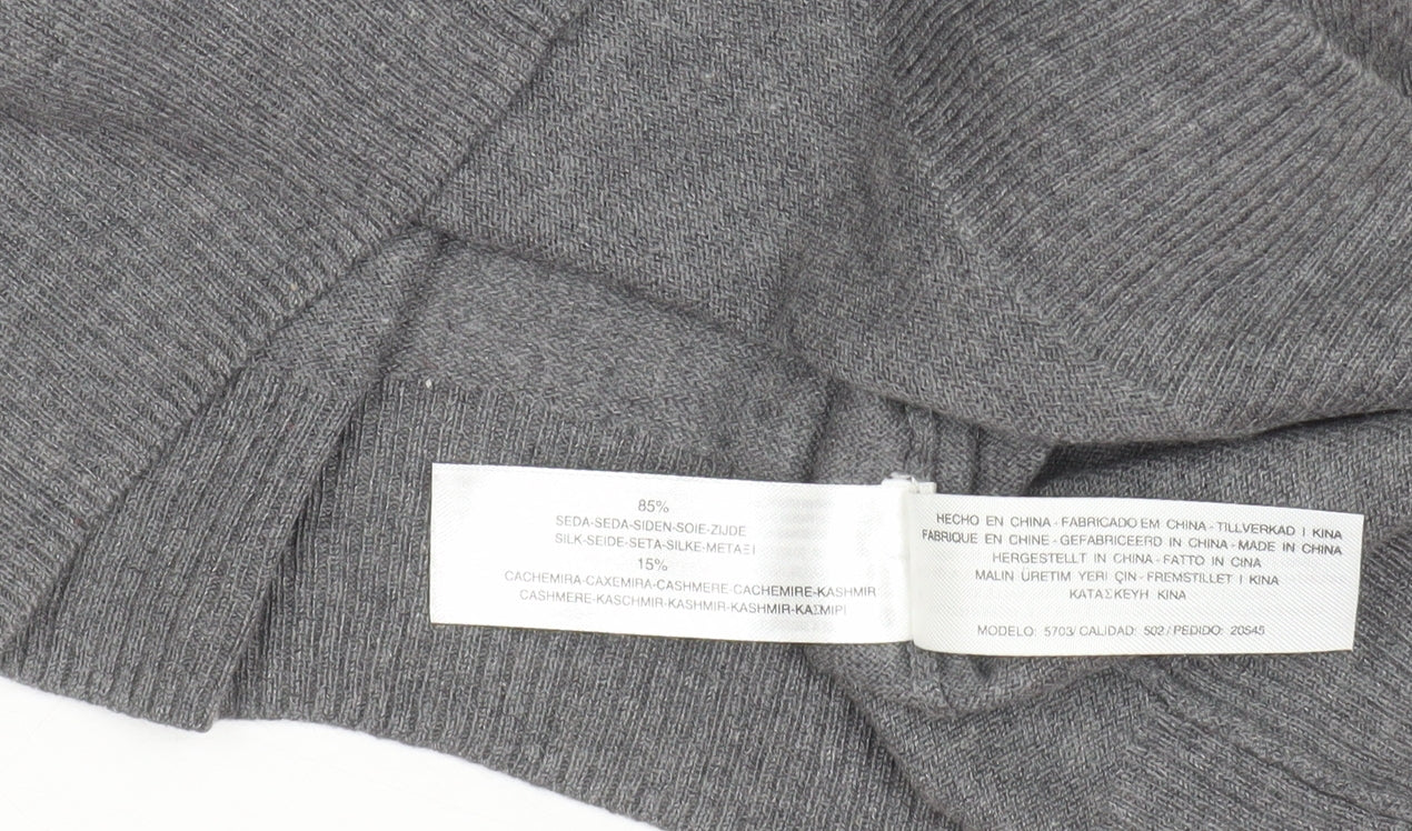 Massimo Dutti Women Grey Silk Cashmere Tank Top XL