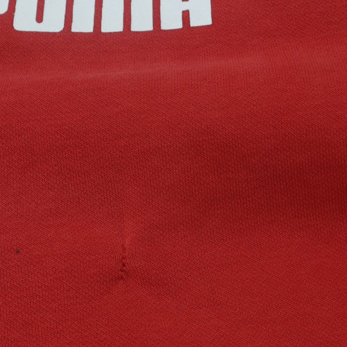 Additional view of Puma Men's Red Full Zip Hoodie L Logo Sports Fleece Sweatshirt