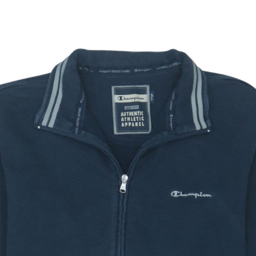 Champion Mens Blue Full Zip Sweatshirt Large Fleece Athletic