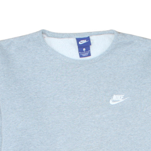 Nike Men's Grey Logo Crew Neck Sweatshirt Size M