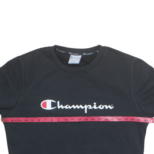 Champion Men's Black Medium Crew Neck Pullover Sweatshirt