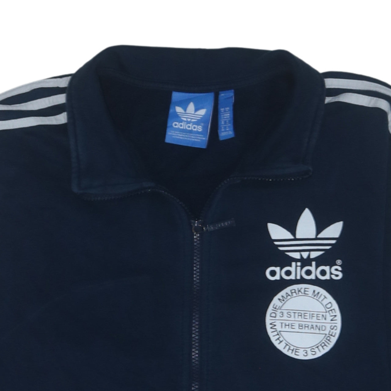 Adidas Men's Blue Full Zip Logo Sweatshirt Size M
