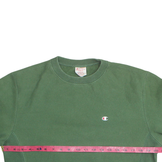 Champion Men's Green Reverse Weave Crew Neck Sweatshirt Size L