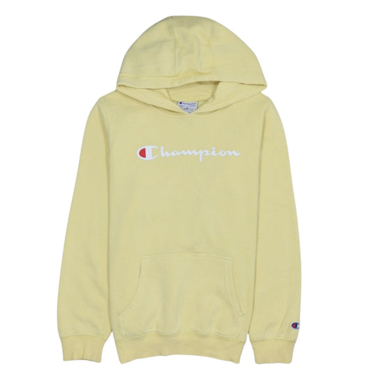 Champion Youth Yellow Hoodie Sweatshirt Womens Size 14 Pullover Cotton