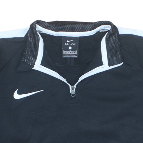 Additional view of Nike boys’ black dri-fit 1/4 zip short sleeve sports top, size 12-13, years