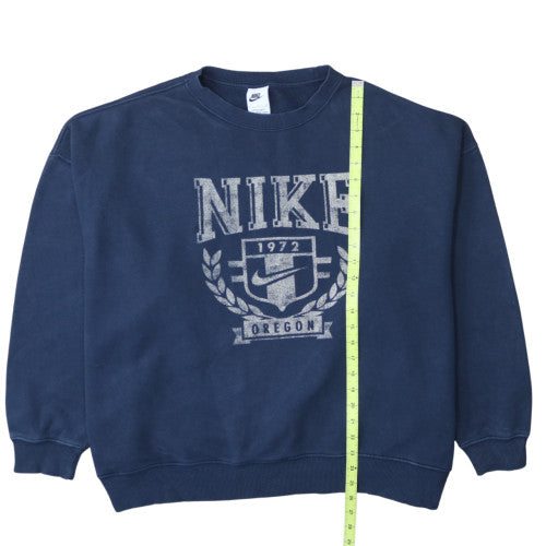 Nike Womens Navy Blue Crew Neck Pullover Sweatshirt Size S