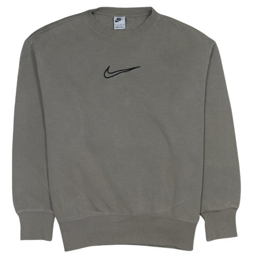 Nike Men's Grey XS Crew Neck Pullover Sweatshirt Embroidered Logo