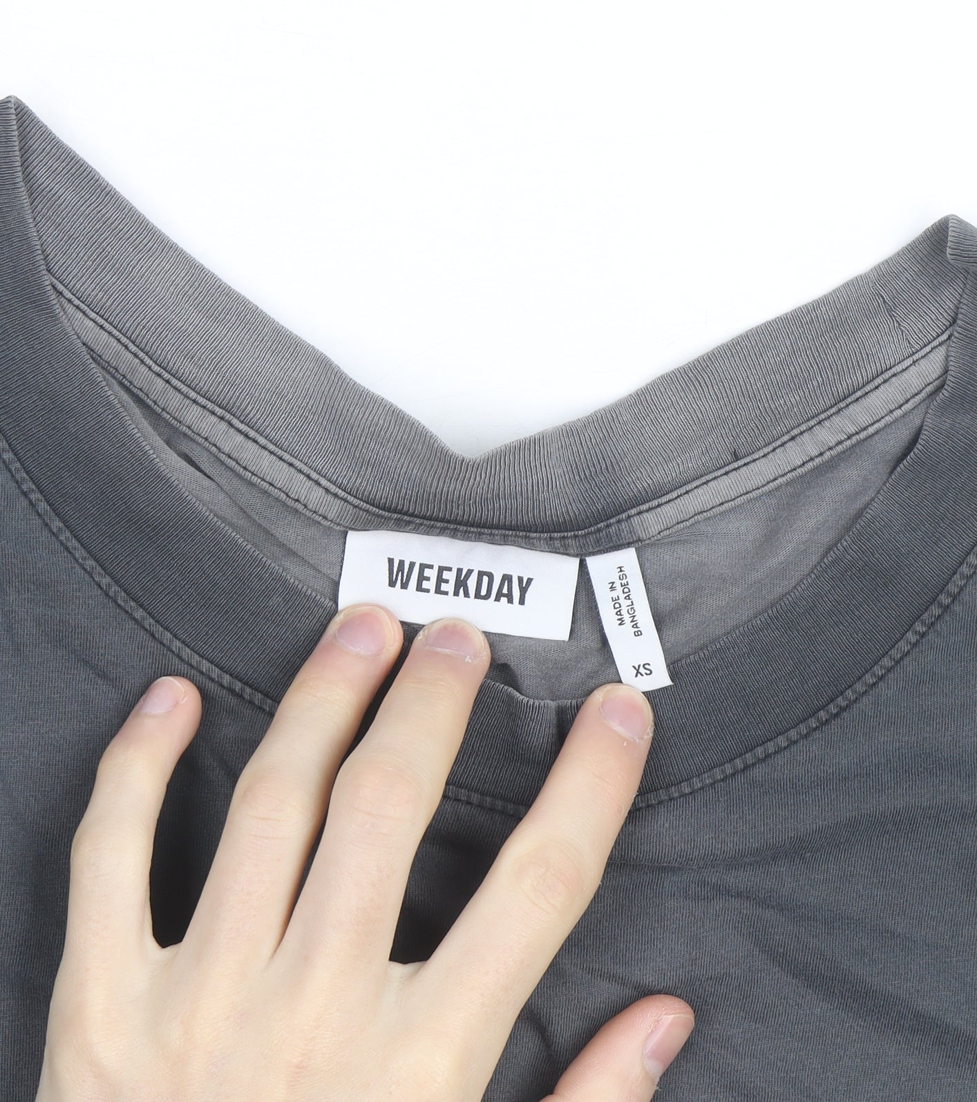 Weekday Womens Grey Tie-Dye Cotton Relaxed Fit T-Shirt XS