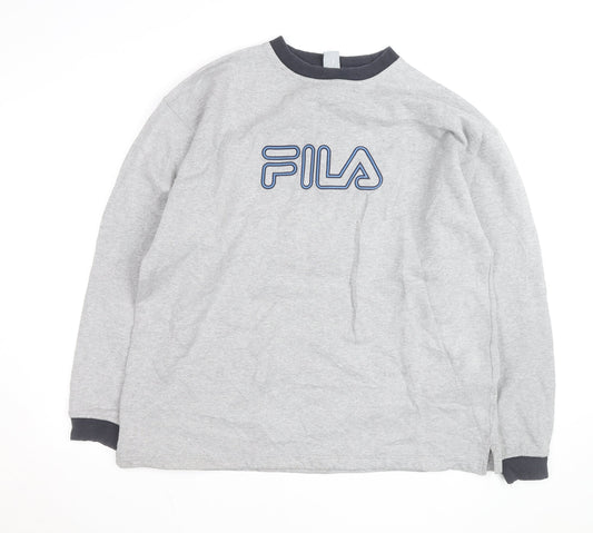 FILA Men’s Grey 2XL Pullover Logo Sweatshirt