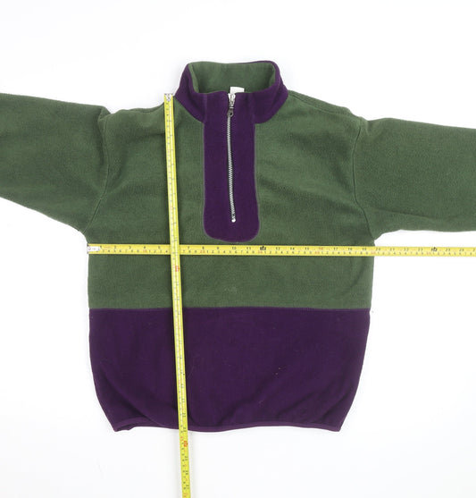 Cherry Tree Women's Green & Purple Fleece 1/2 Zip Active Jacket L