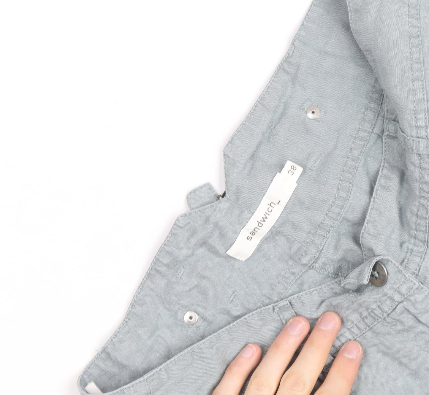 Sandwich Women’s Grey Cotton Linen Cargo Shorts Size 10