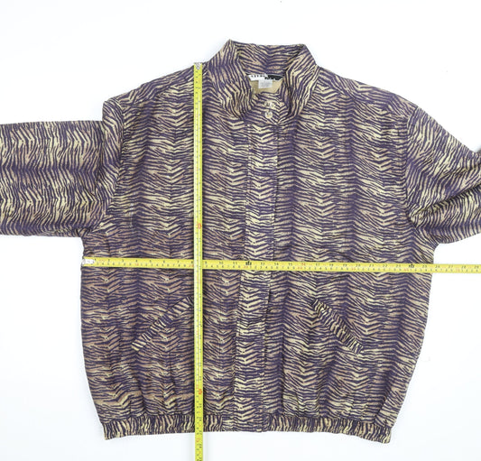 Studio JPR Women's Multicoloured Silk Animal Print Bomber Jacket L