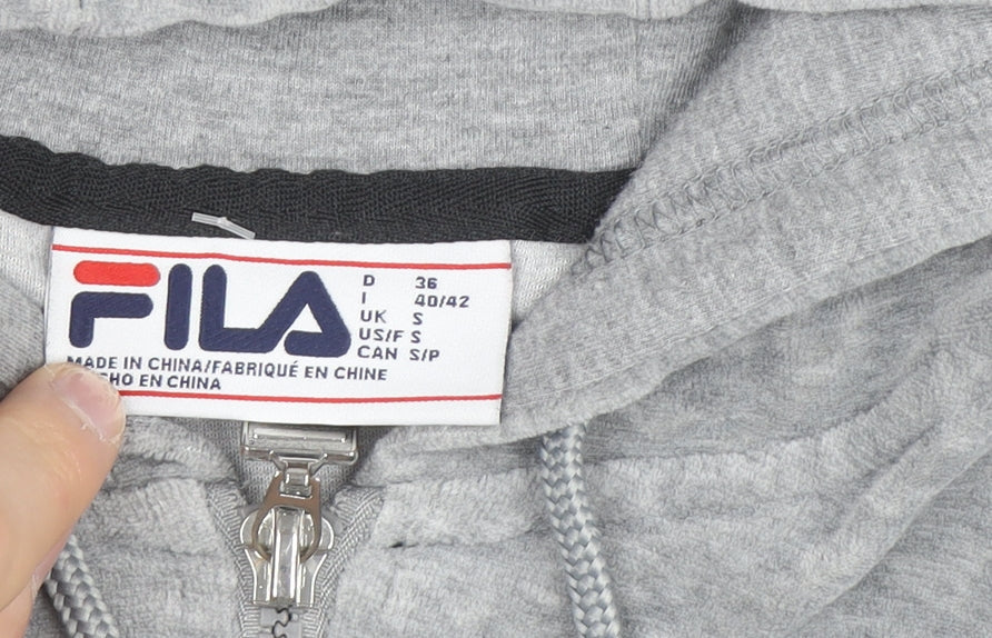 Additional view of Fila Men's Grey Full Zip Logo Hoodie, size S, Sports Velour Jacket