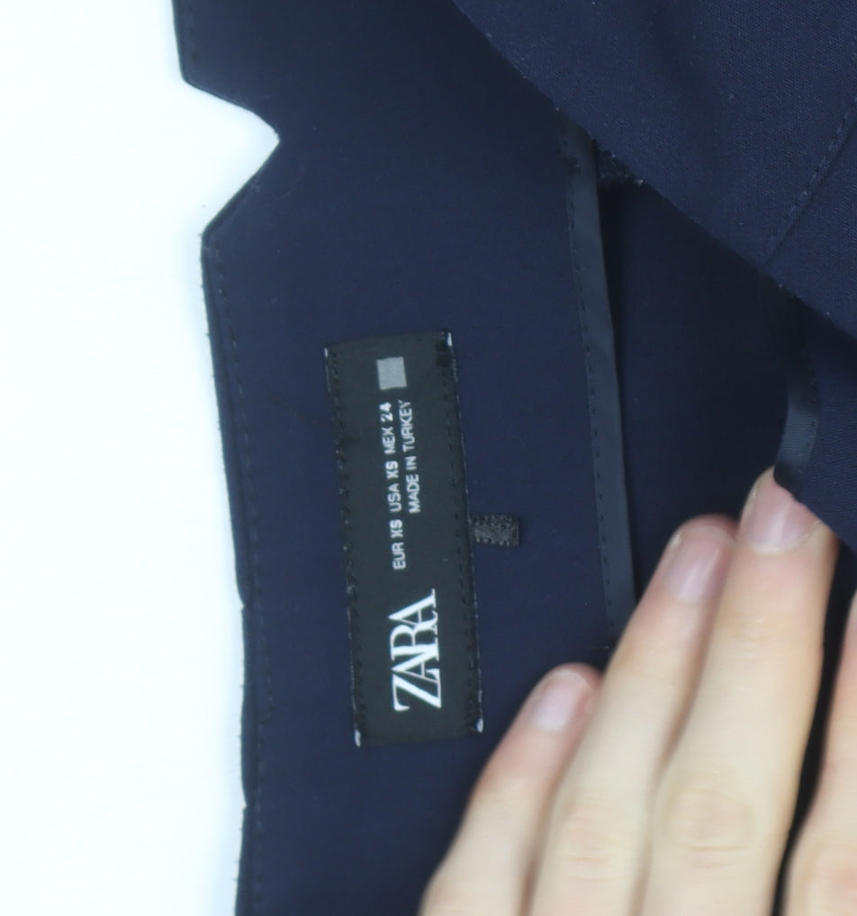 Zara Women's Blue XS Tapered High Waist Tailored Trousers