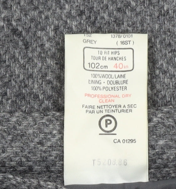 Marks and Spencer Women’s Grey Wool Pleated Midi Skirt Size 16